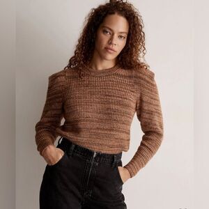 Madewell spacedye prentiss pullover sweater brown
